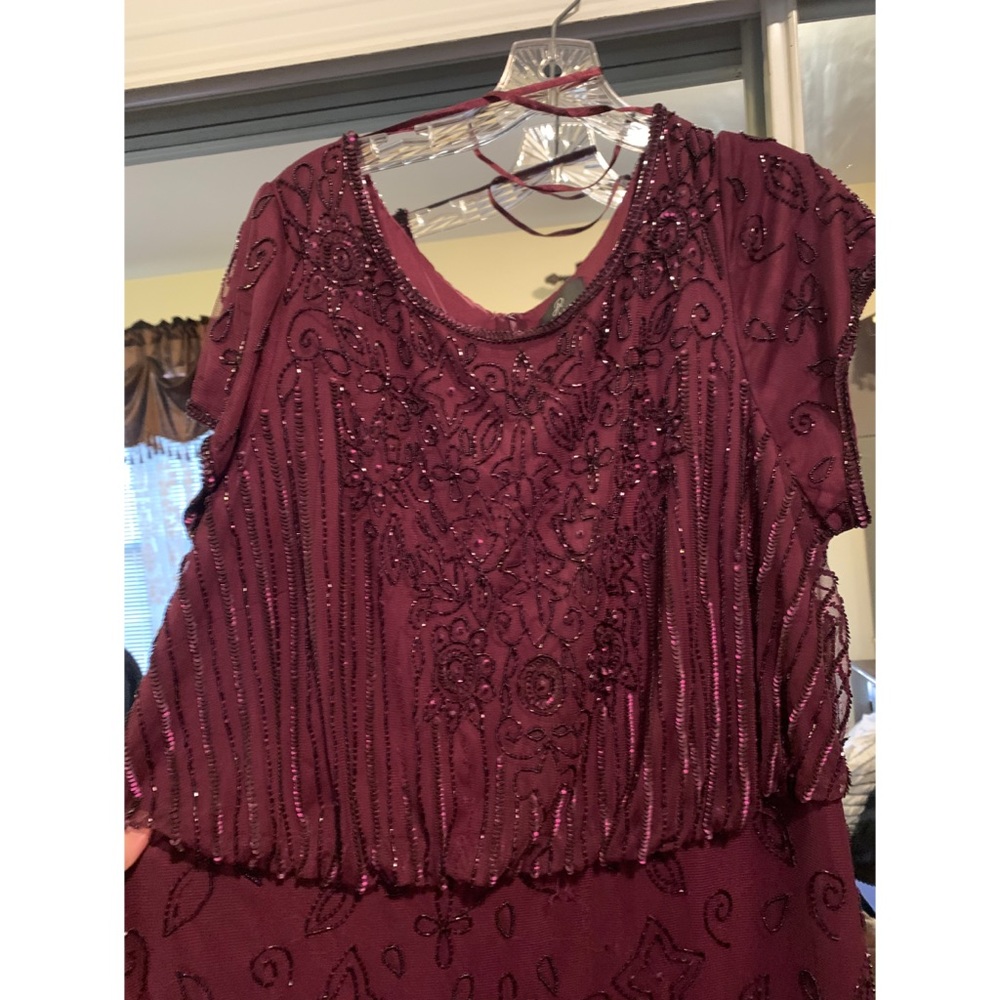 Plus Size Bead-illusion Blouson Dress